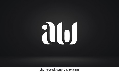 AW logo design template vector illustration icon