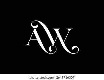 AW logo Design Template Vector Graphic Branding Element.