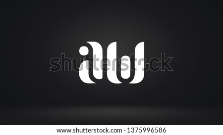 AW logo design template vector illustration icon