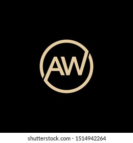 AW logo design. Vector illustration.