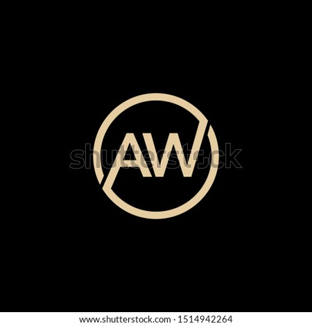 AW logo design. Vector illustration.