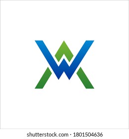 AW logo design vector sign