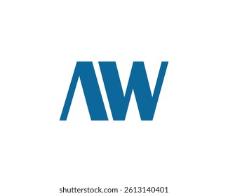 AW logo design vector template. AW