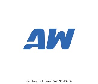 AW logo design vector template. AW