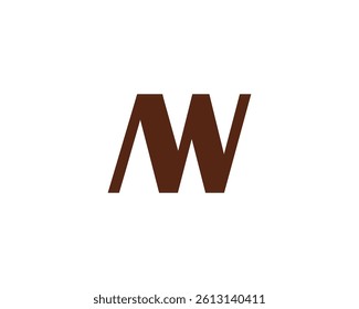 AW logo design vector template. AW