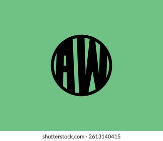 AW logo design vector template. AW