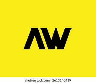 AW logo design vector template. AW