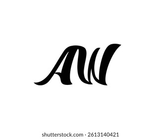 AW logo design vector template. AW