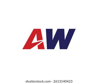 AW logo design vector template. AW
