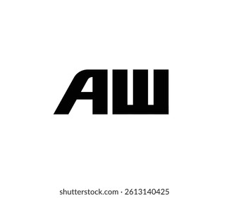 AW logo design vector template. AW