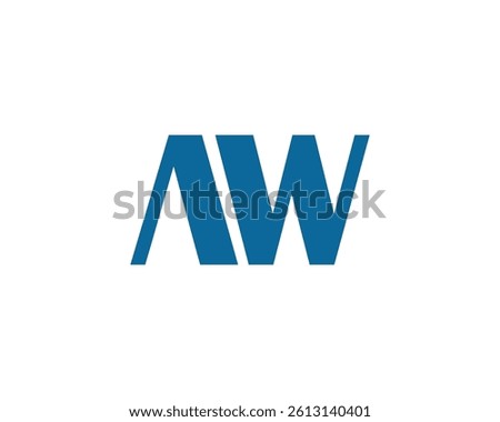AW logo design vector template. AW