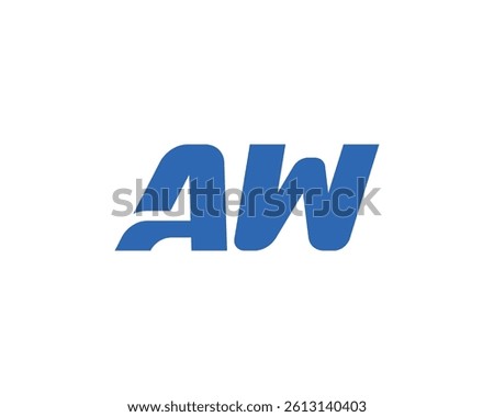 AW logo design vector template. AW
