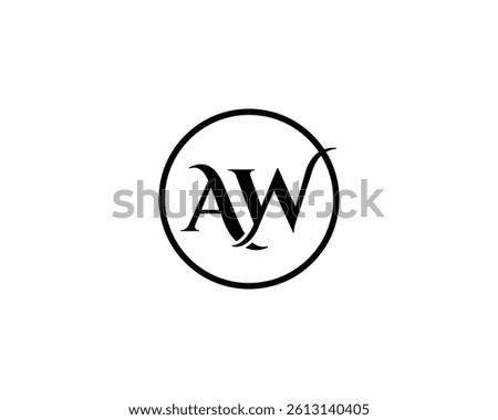 AW logo design vector template. AW