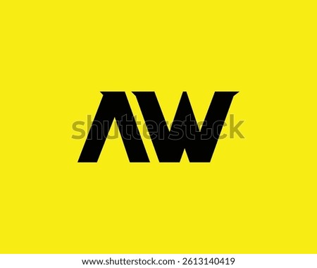 AW logo design vector template. AW