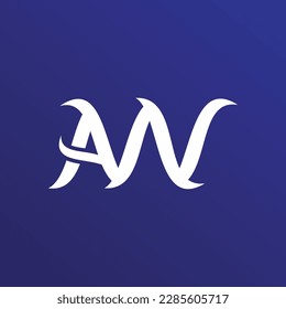 AW  logo design,vector gradent background design