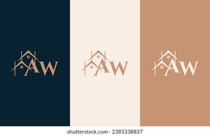 AW logo with a home form element which means a real estate company