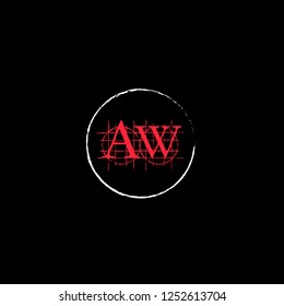 aw logo letter initial, Abstract Polygonal Background Logo, design for Corporate Business Identity,flat icon, Alphabet letter