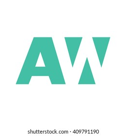 AW Logo | Vector Graphic Branding Letter Element | jpg, eps, path, web, app, art, ai | White Background