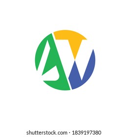plantilla de diseño de ilustraciones vectoriales de iconos de letras aw o lw