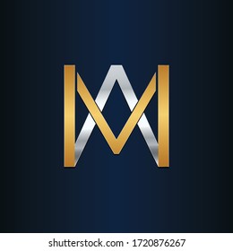 AM AW MA WA INITIAL LETTERS SILVER AND GOLD