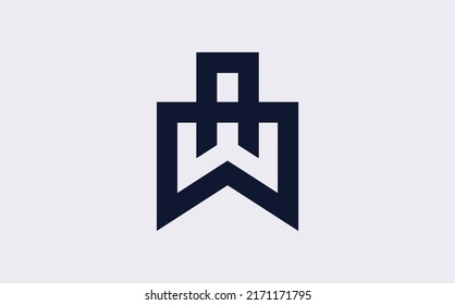 aw minimalist logo design. initials aw wa elegant premium vector