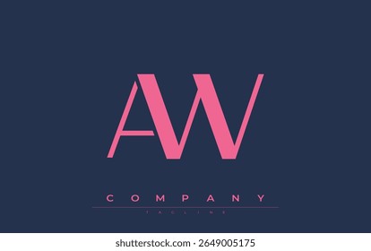 AW Modern Initials Logo Design. Branding logo with stylized initials showcasing bold design and modern aesthetic. Ideal for professional business branding or creative projects focusing on minimalistic