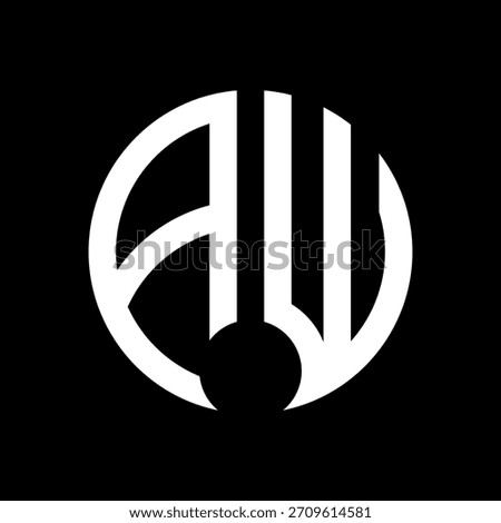 AW Modern Minimalist Circular Monogram AW Logo Design
