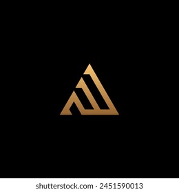 AW monogram logo with gold color.