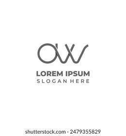 AW Monogram Logo, Buchstabe A kombiniert mit Buchstabe W daneben, lineart Stil