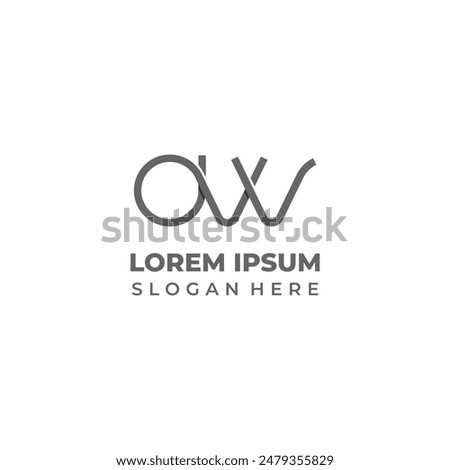 AW monogram logo, letter A combined with letter W next to it, lineart style