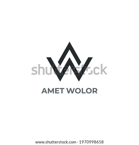 AW. Monogram of Two letters AW. Luxury, simple, minimal and elegant A and W logo design. Vector illustration template.