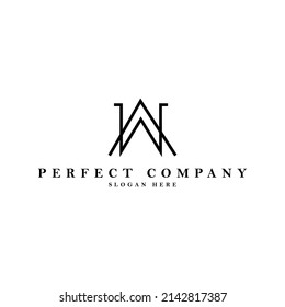 AW monogram vector logo combining two letters artistically. Suitable for luxury product, brand, company, and organization.