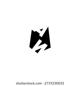 AW Negative Space Monogram Logo - Modernes minimales Buchstabendesign