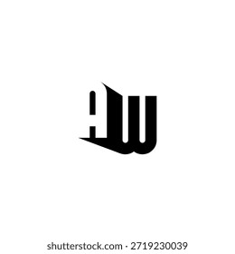 AW Negative Space Monogram Logo - Modernes minimales Buchstabendesign