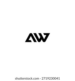 AW Negative Space Monogram Logo - Modernes minimales Buchstabendesign