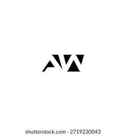 AW Negative Space Monogram Logo - Modernes minimales Buchstabendesign
