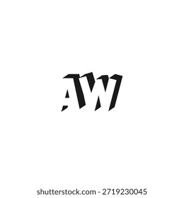 AW Negative Space Monogram Logo - Modernes minimales Buchstabendesign