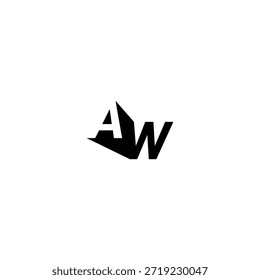 AW Negative Space Monogram Logo - Modernes minimales Buchstabendesign