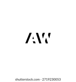 AW Negative Space Monogram Logo - Modernes minimales Buchstabendesign