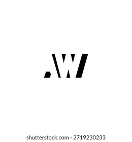 AW Negative Space Monogram Logo - Modernes minimales Buchstabendesign