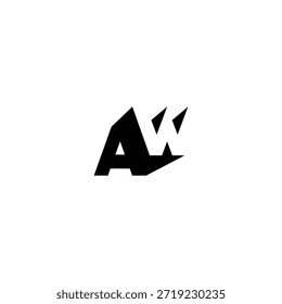 AW Negative Space Monogram Logo - Modernes minimales Buchstabendesign