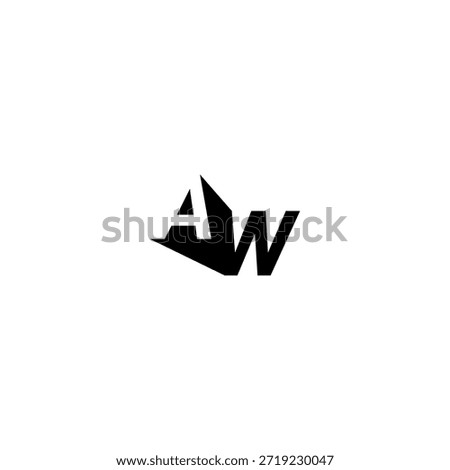 AW Negative Space Monogram Logo – Modern Minimal Lettermark Design