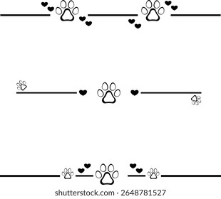 aw Print text dividers, paragraph dividers, borders, frames and separators and heart animal divider