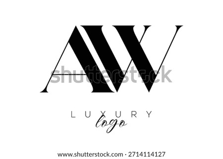 AW Serif Letter Monogram Typography Logo for Elegant Premium Branding Identity