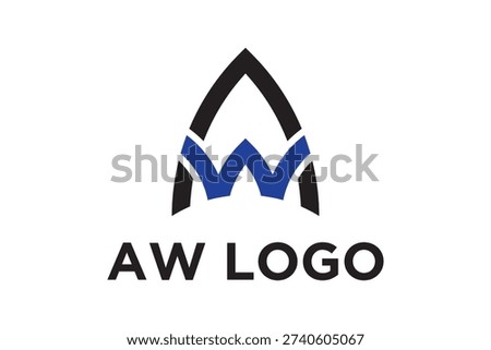AW simple abstract logo vector icon