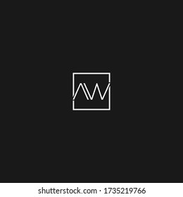Logo tipográfico AW en forma geométrica