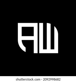AW Unique abstract geometric vector love letter logo design.