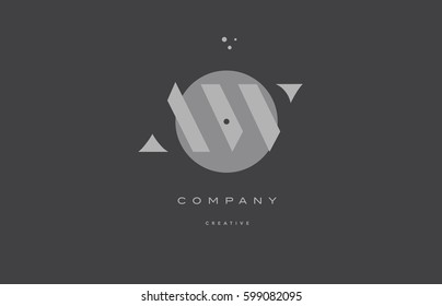 aw a w  grey modern stylish alphabet dot dots eps company letter logo design vector icon template 