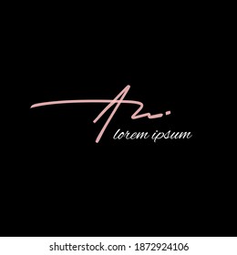 AW A W Initial handwriting creative fashion elegant design logo template vector