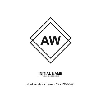 AW A W Initial logo letter with minimalist concept vector